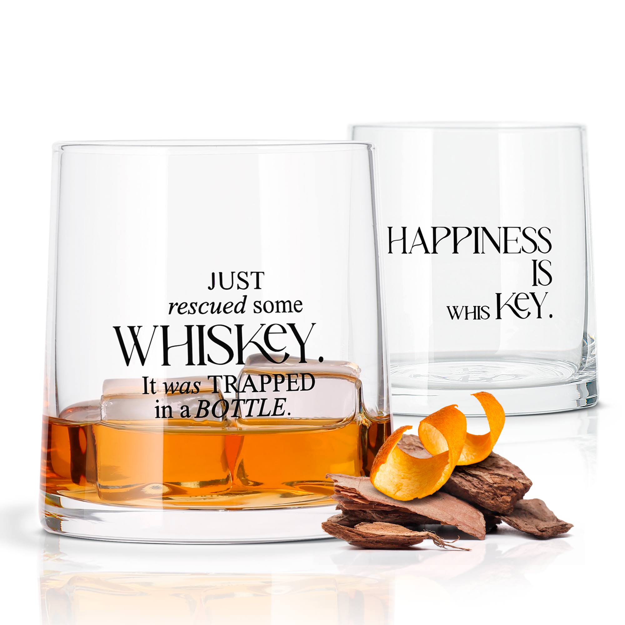 Whiskey Gläser - 2er Geschenkset mit Sprüchen (2 x 350 ml)