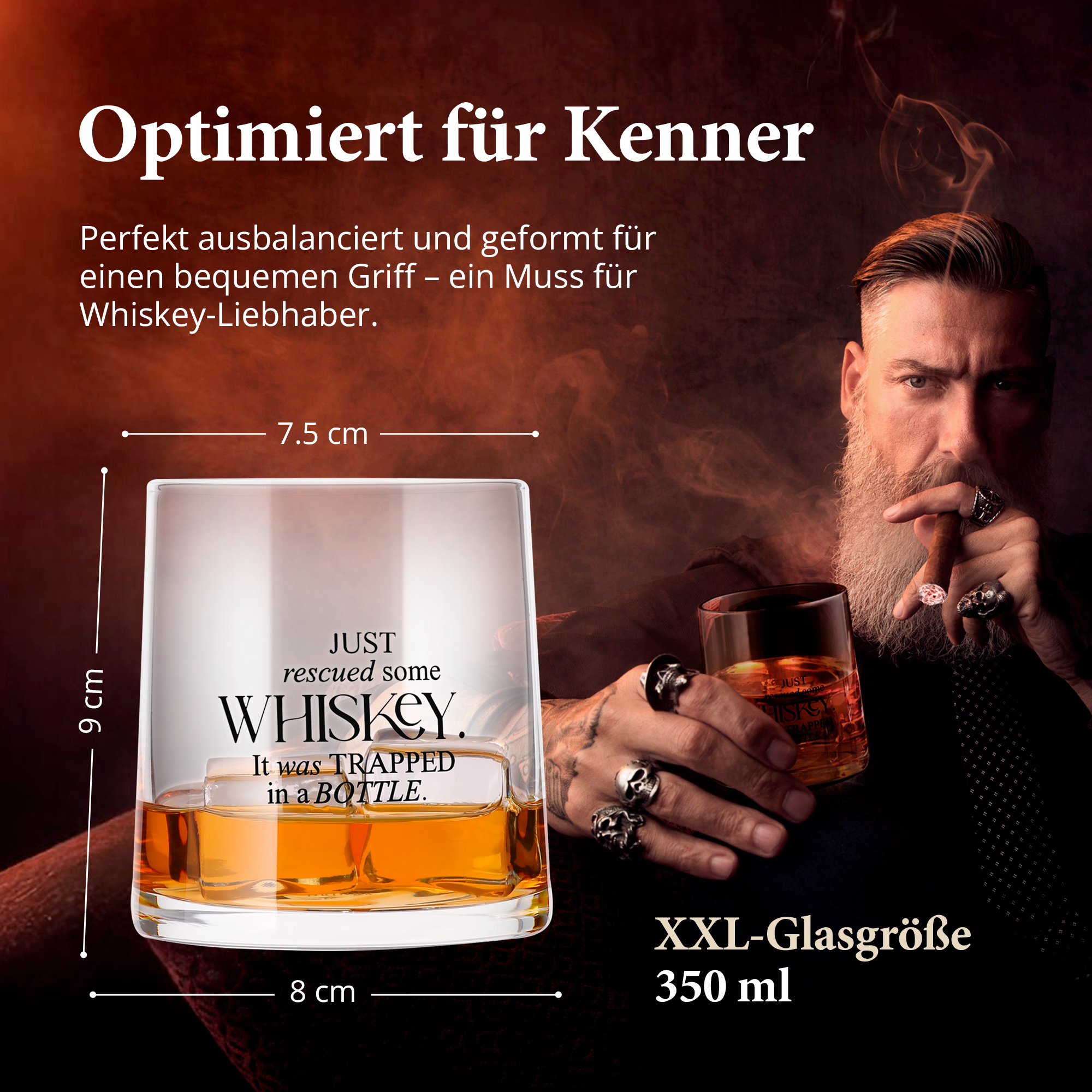 Whiskey Gläser - 2er Geschenkset mit Sprüchen (2 x 350 ml)