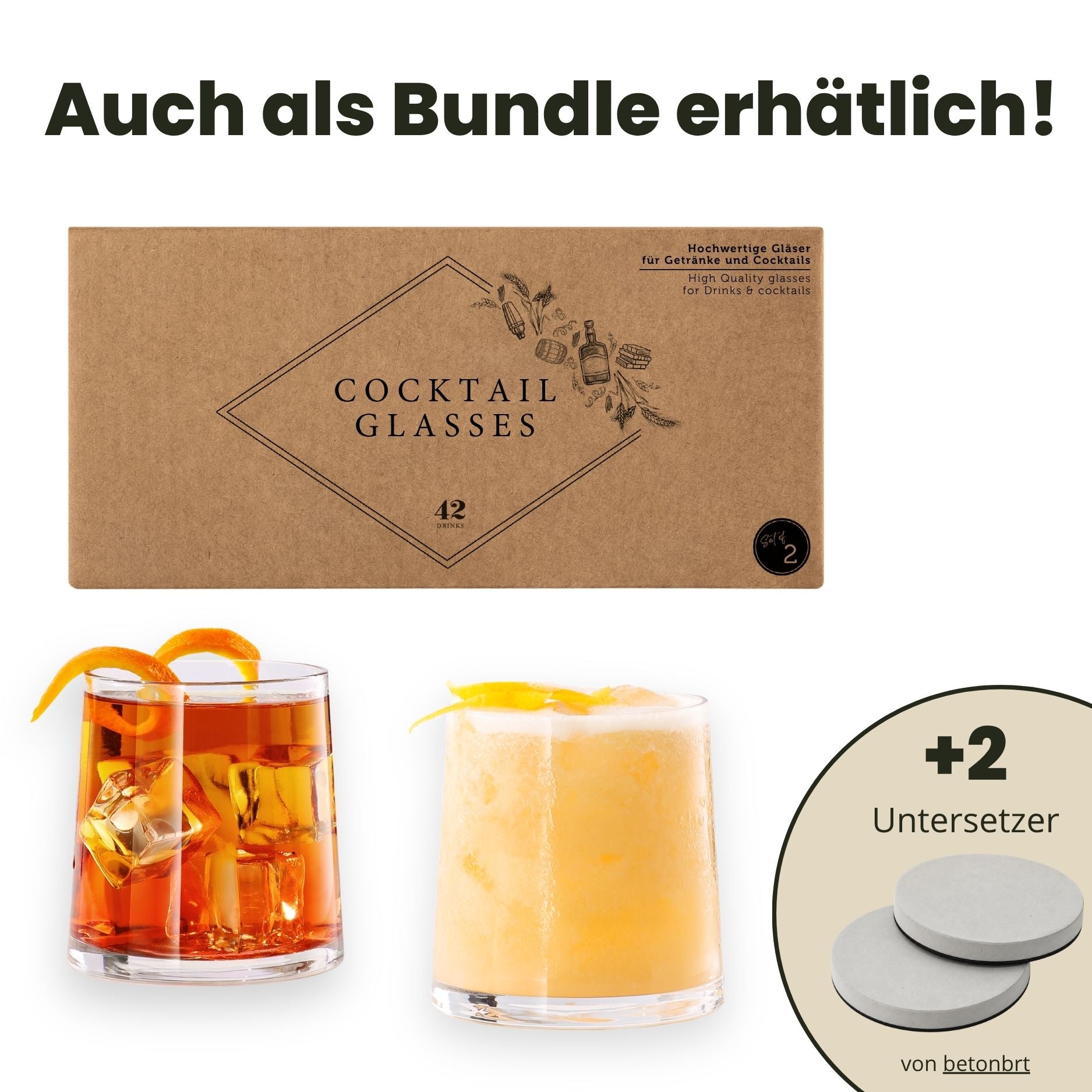 Verres à cocktail - coffret cadeau de 2 (2 x 350 ml)