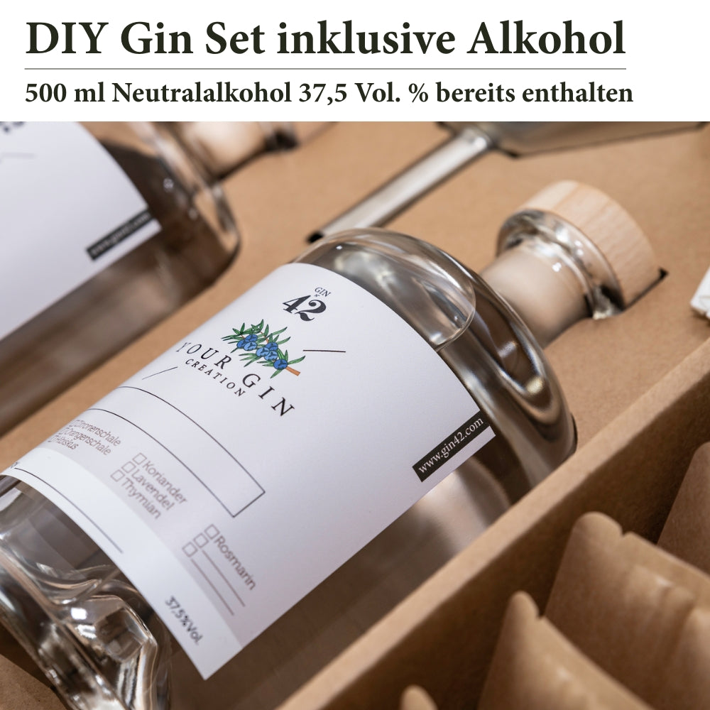 Gin Set zum Selbermachen mit Basisalkohol