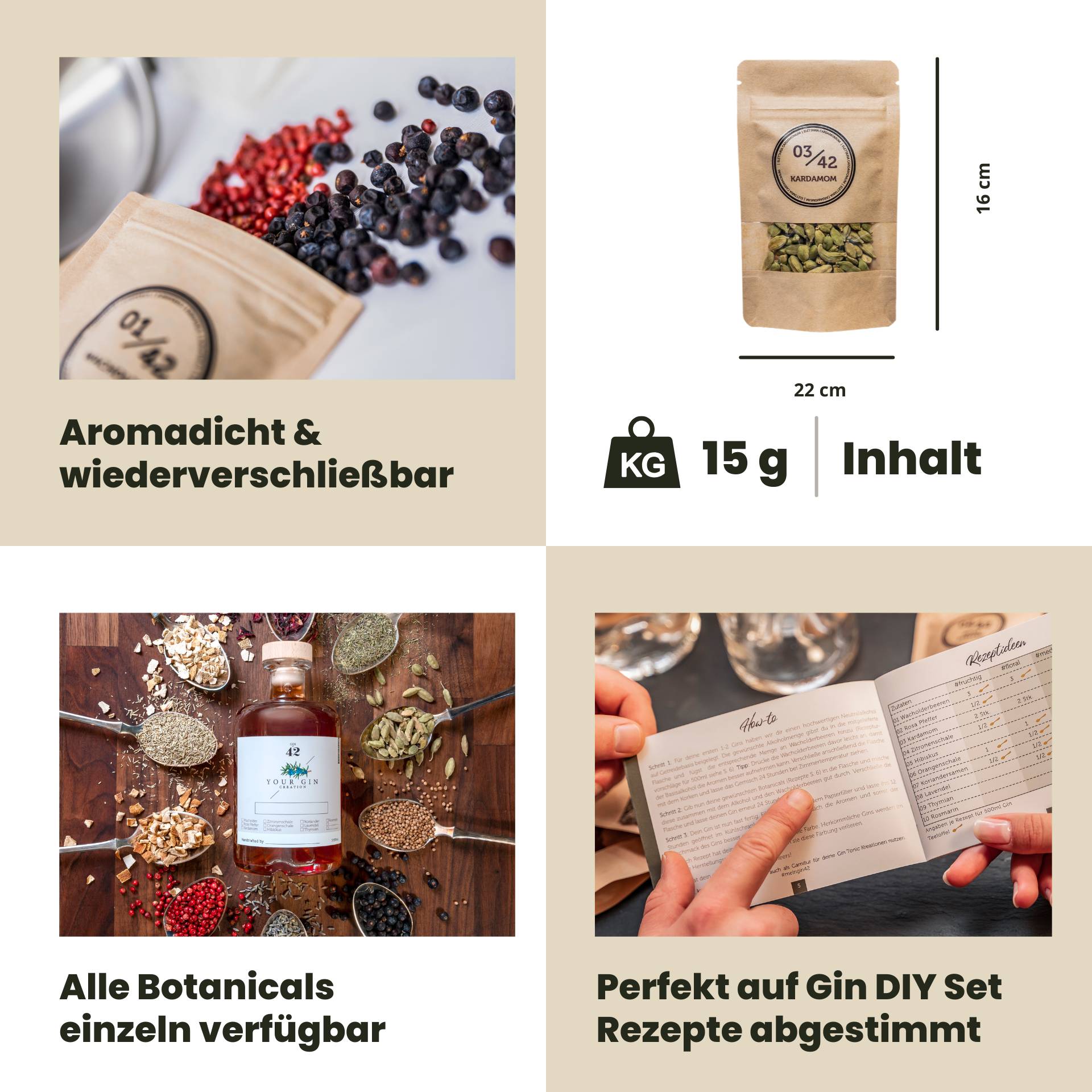 03/42 Confezione di ricarica al cardamomo da 15 g – Set botanico premium per il fai da te