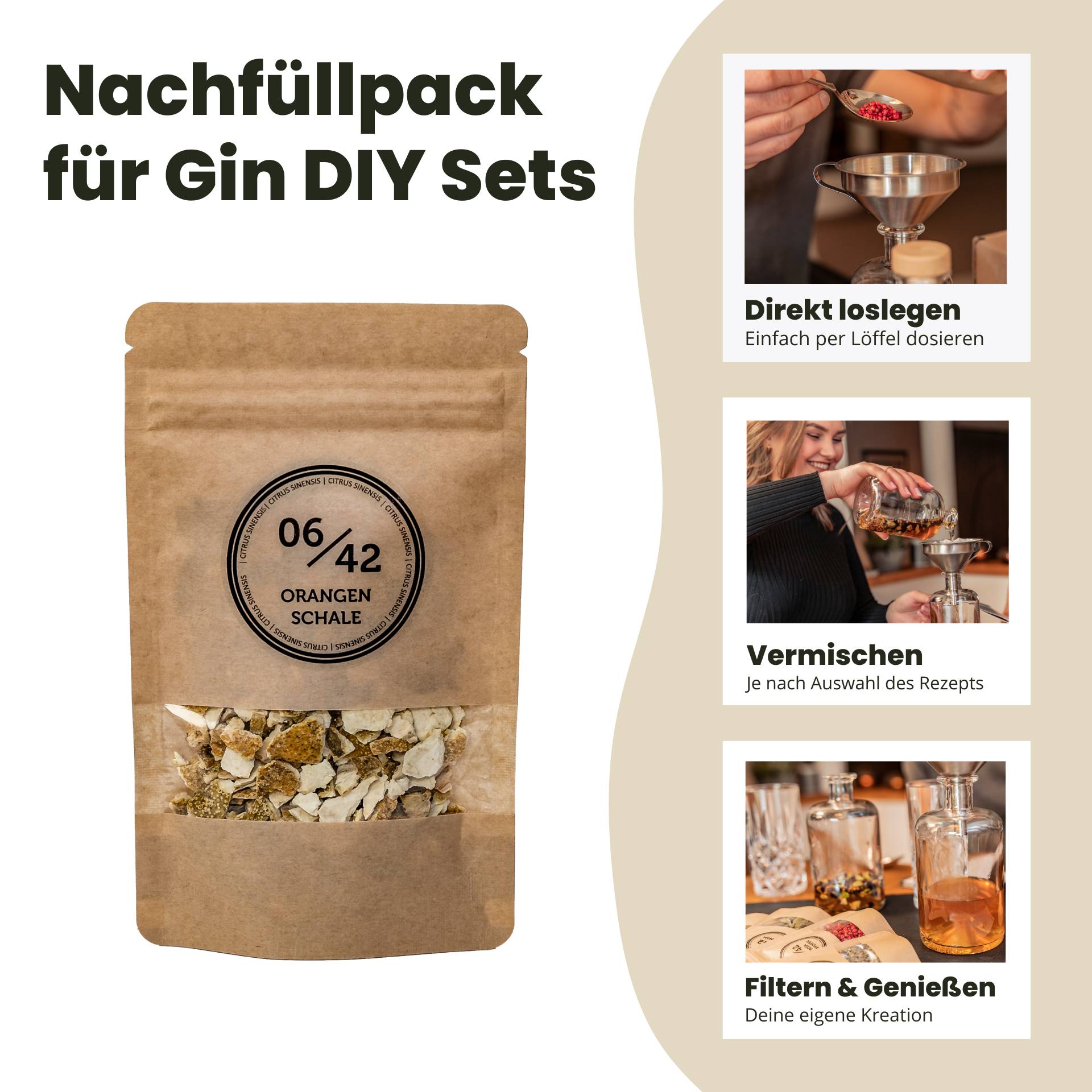 06/42 Ricarica di scorza d'arancia 13 g – Premium Botanical per il set fai da te