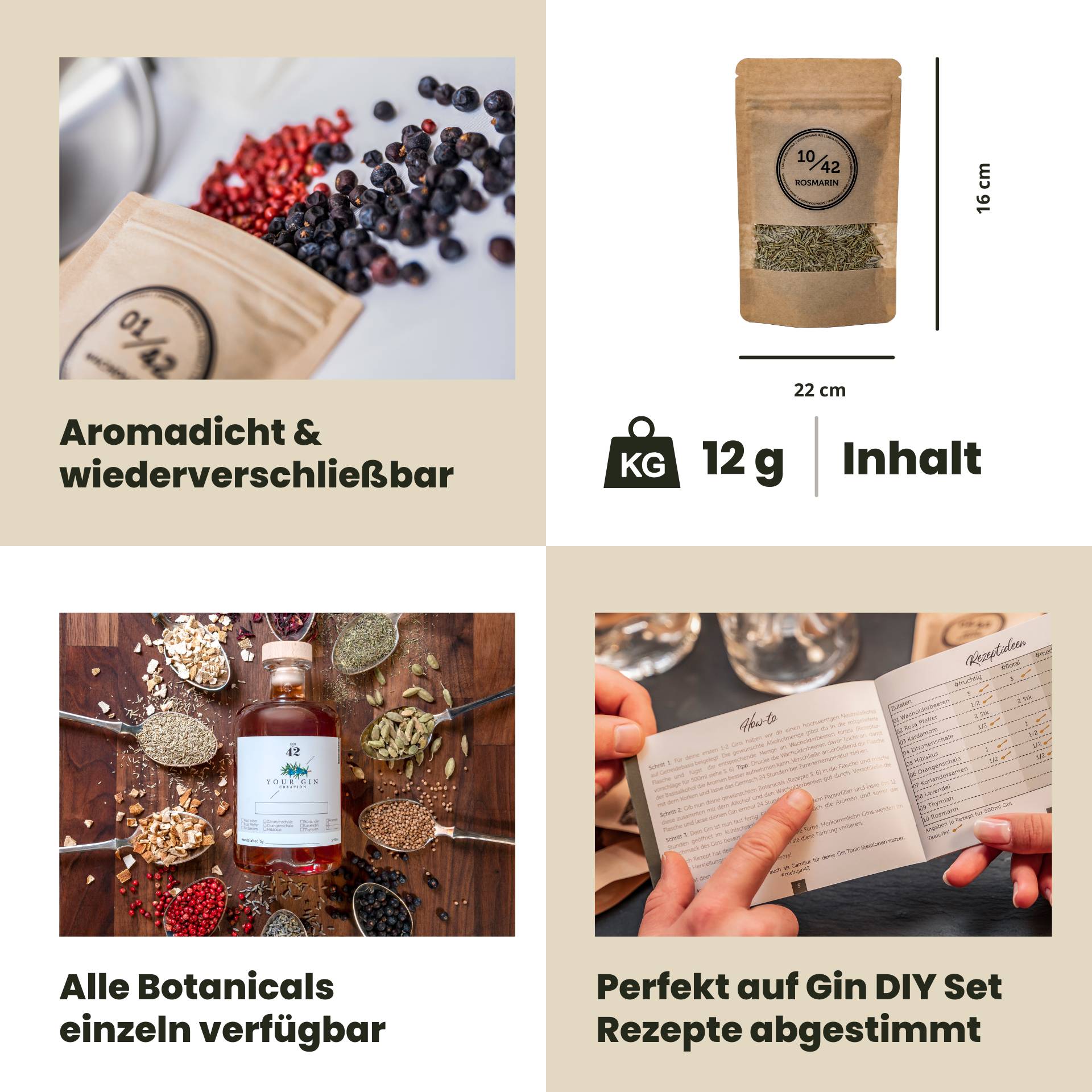 10/42 Confezione di ricarica al rosmarino da 12 g – Set botanico premium per il fai da te