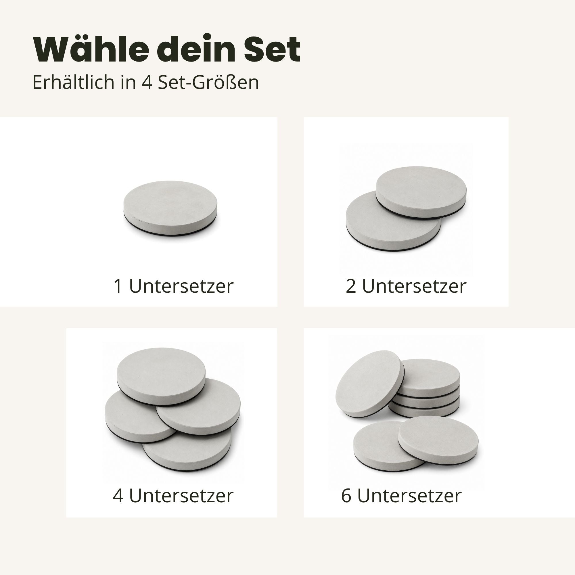 Beton-Untersetzer - passend für Gin 42 Gläser