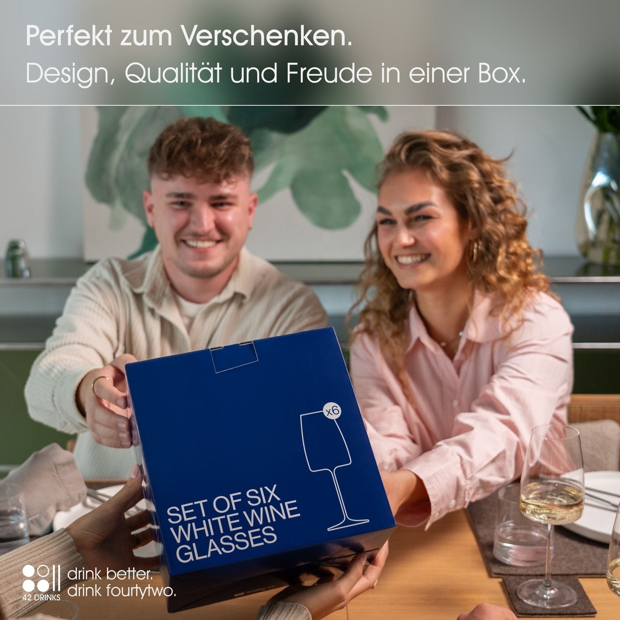 MOMENT WHITE – 6er Set Weißweingläser (420 ml) inkl. Poliertuch