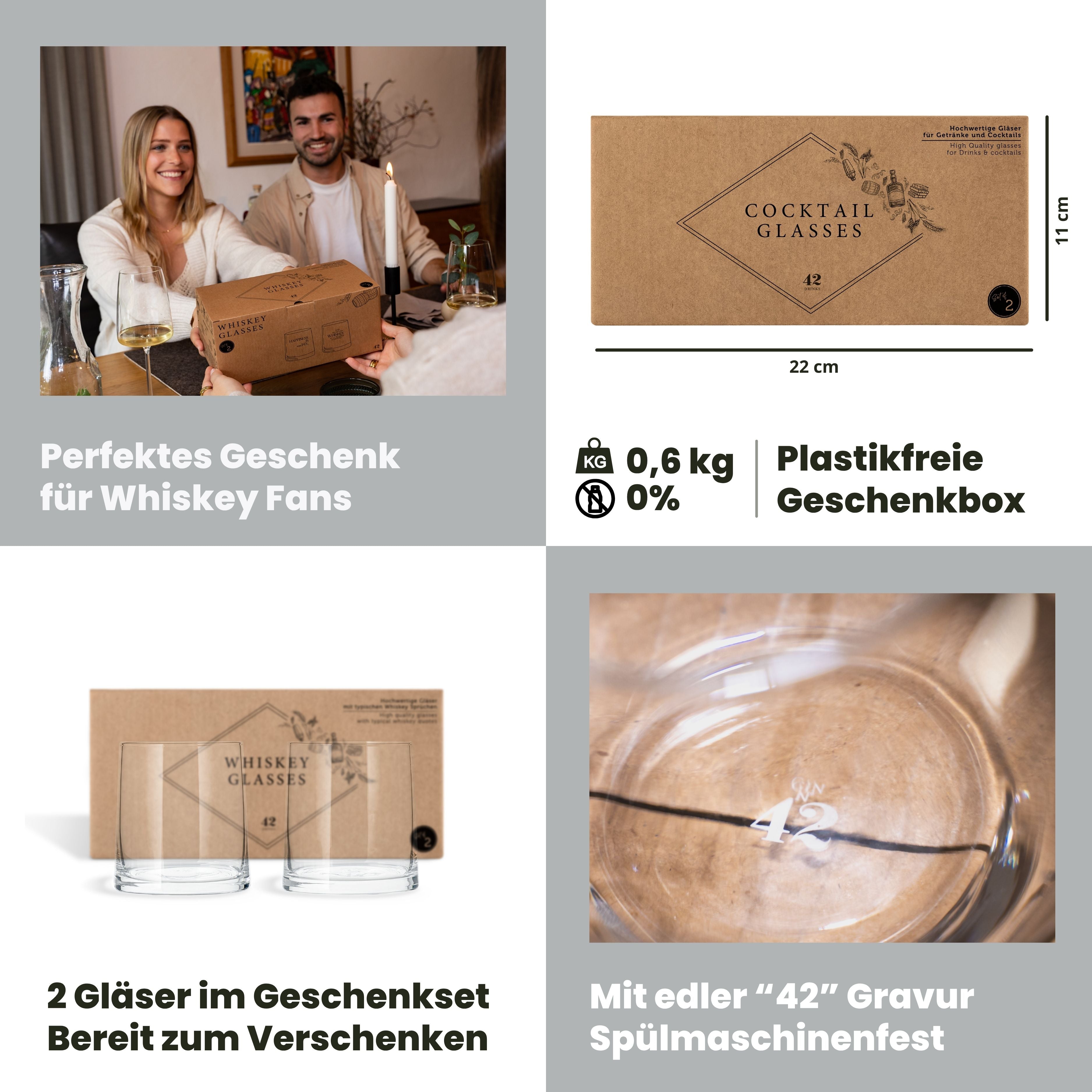 Bicchieri da cocktail - confezione regalo da 2 (2 x 350 ml)