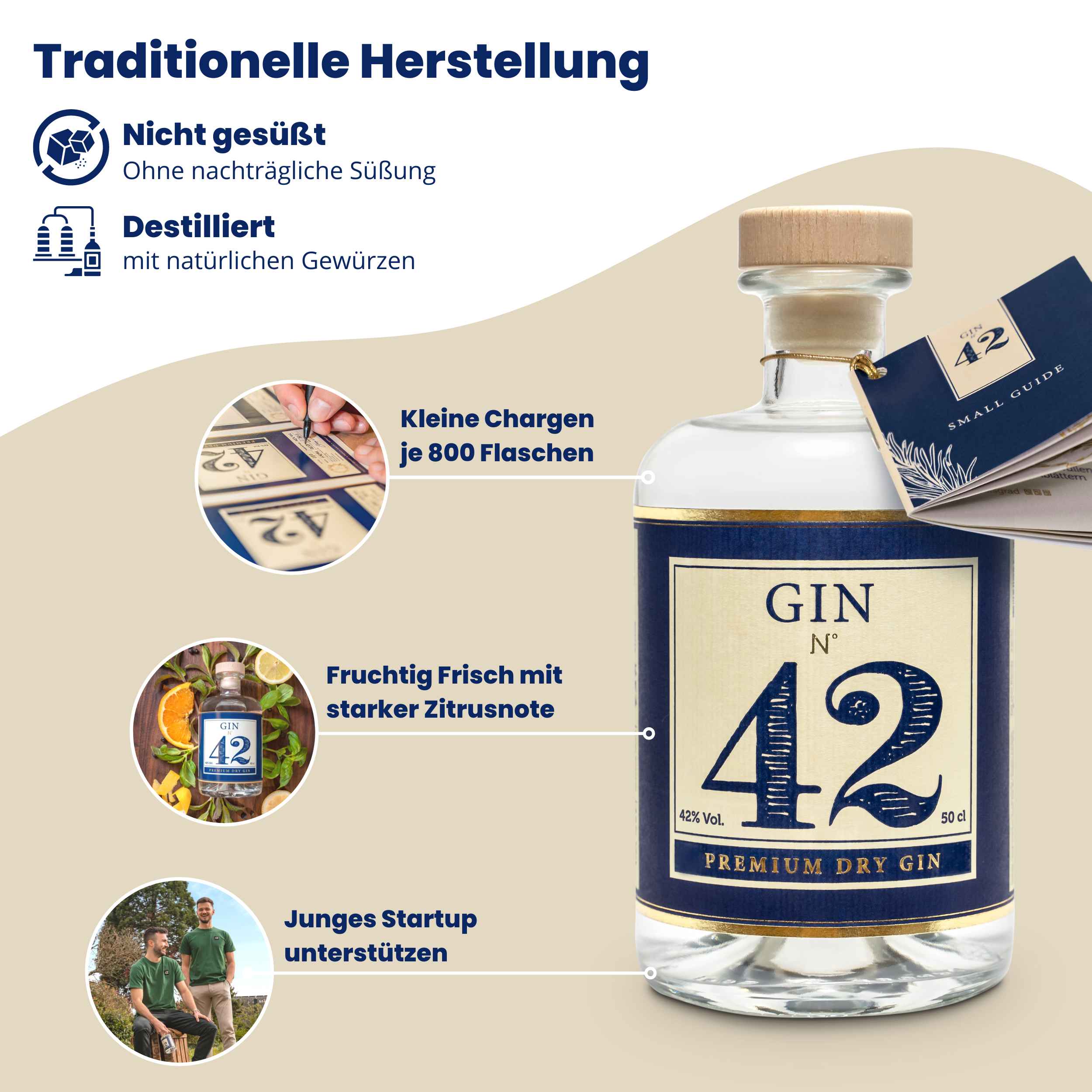 Gin 42 Premium Dry Gin 42 % Vol. 0,5 l