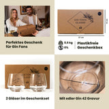 Gin Tonic Gläser - 2er Geschenkset mit Gin Sprüchen (2 x 400 ml)