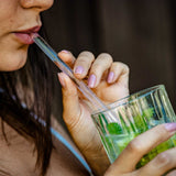 Nÿ Straw - Glas Strohhalme 8er Set (20 cm Strohhalm) - Mit Reinigungsbürste und Holzhalterung