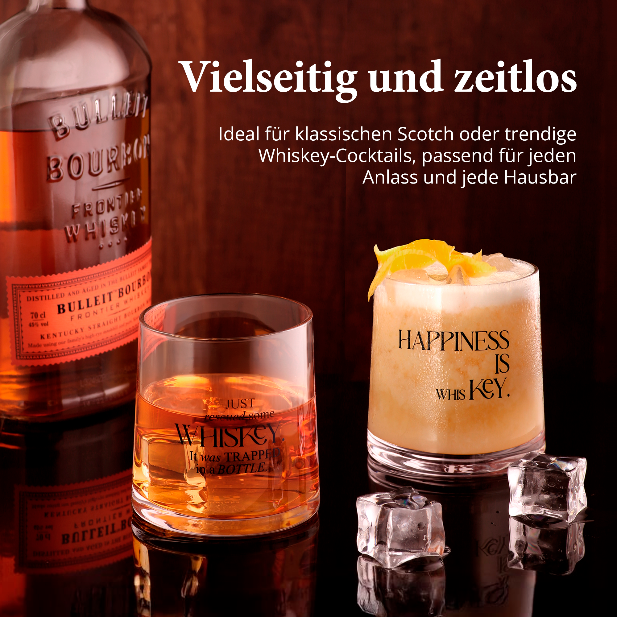 Whiskey Gläser - 2er Geschenkset mit Sprüchen (2 x 350 ml)