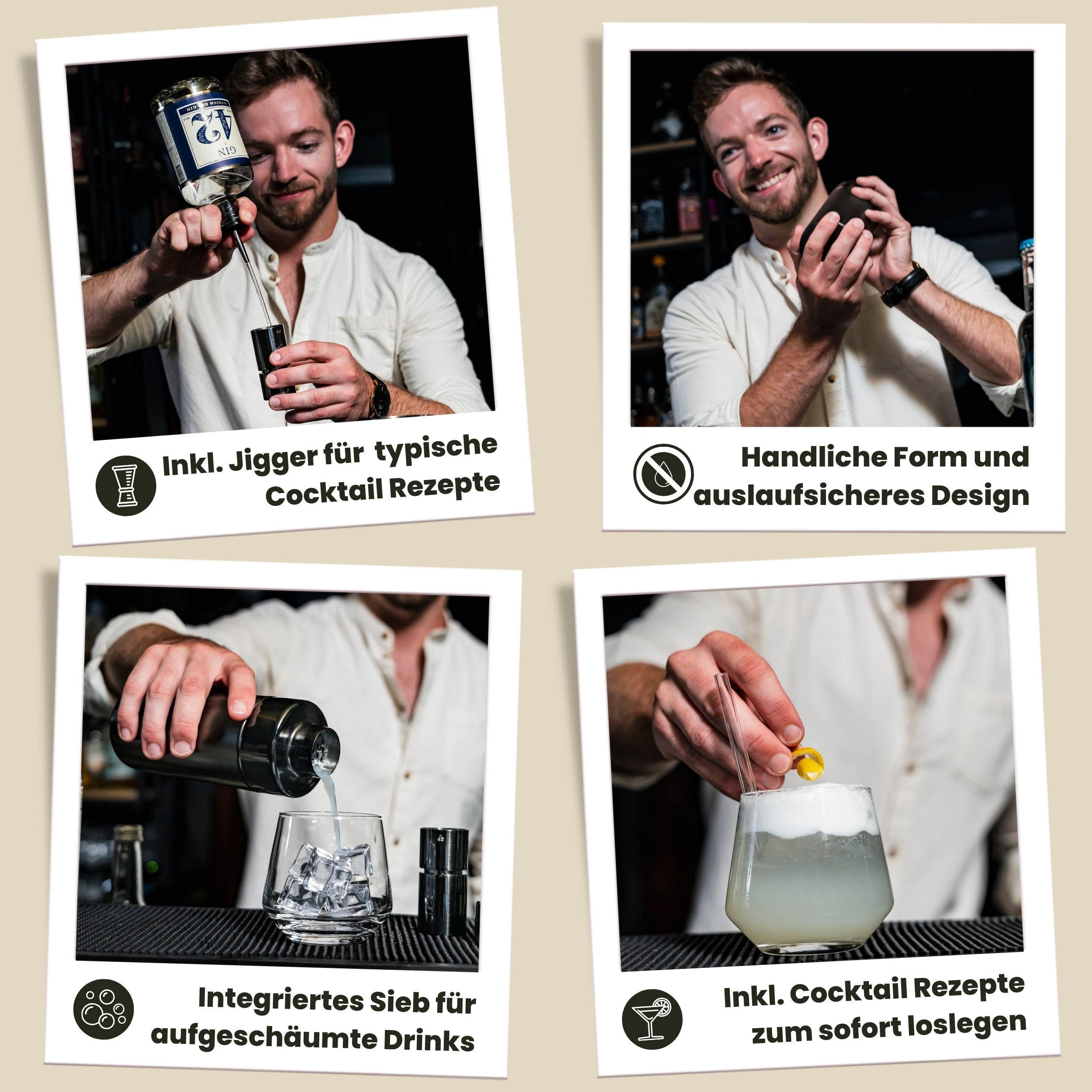 Cocktail Shaker Set - Dark Steel - 500 ml