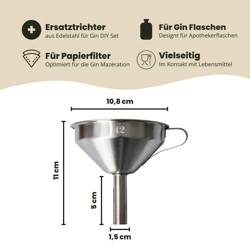 Edelstahltrichter für Gin DIY Set - Präzises Umfüllen für deine Gin Kreationen