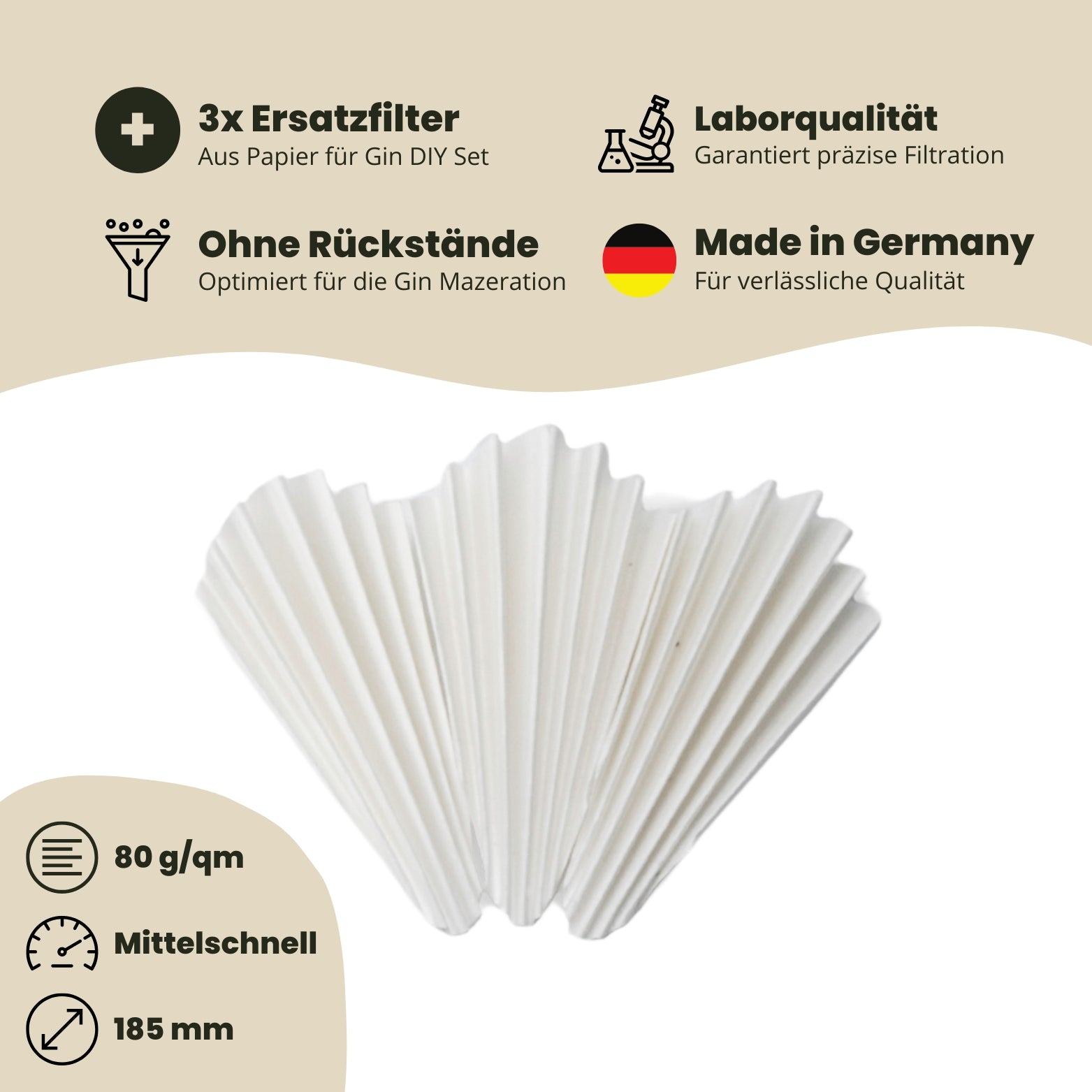 Set di 3 carte da filtro per il set fai da te Gin: perfeziona le tue creazioni di gin