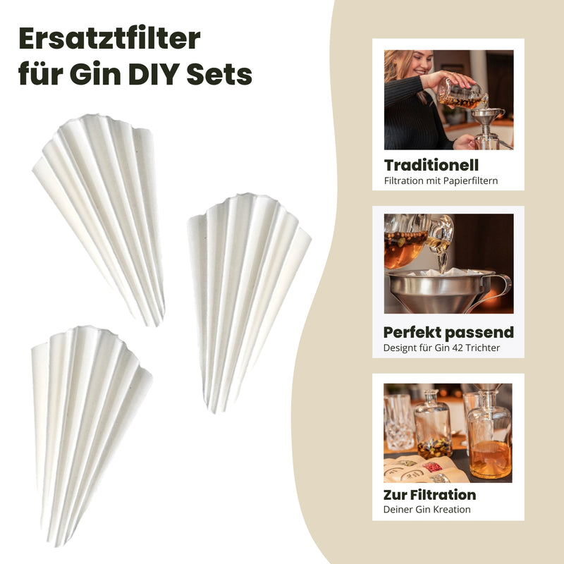 Filterpapiere 3er Set für Gin DIY Set - Veredle deine Gin Kreationen