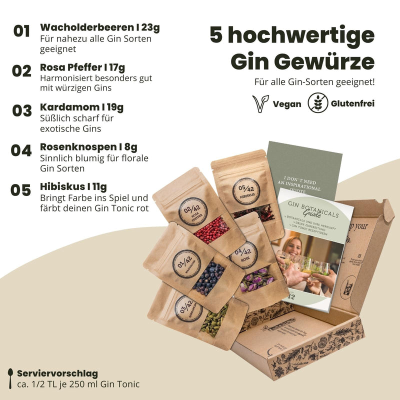 Verres à Gin Tonic - coffret cadeau de 2 avec dictons sur le gin (2 x – Gin  42