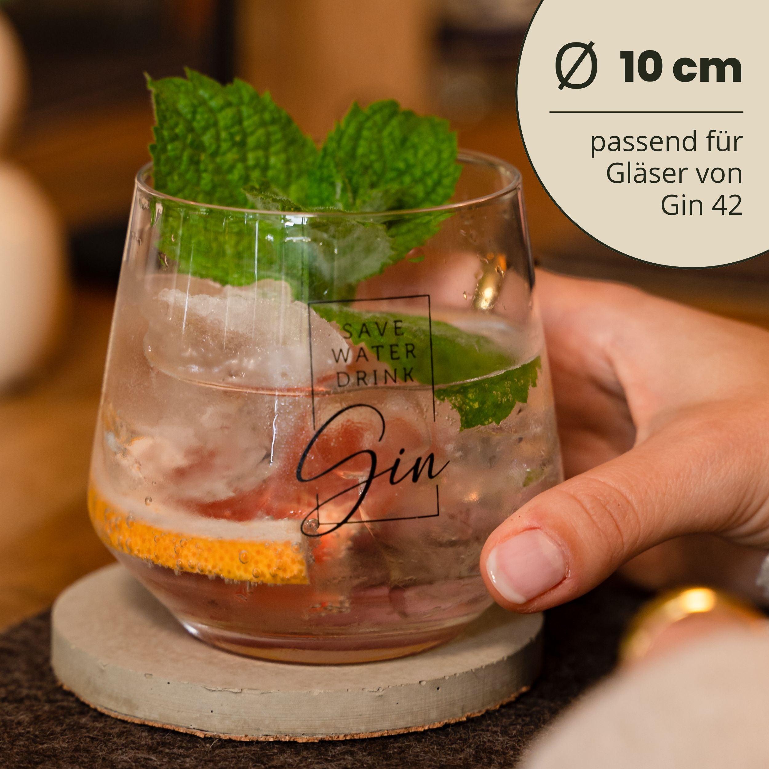Gin Tonic Gläser - 2er Geschenkset mit Gin Sprüchen (2 x 400 ml)