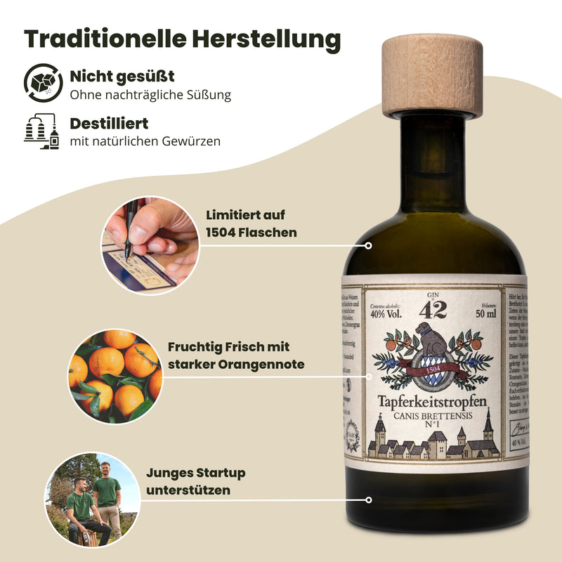 Gin 42 Mini Tapferkeitstropfen - Peter-und-Paul Fest Edition 40 % Vol. 0,5 L