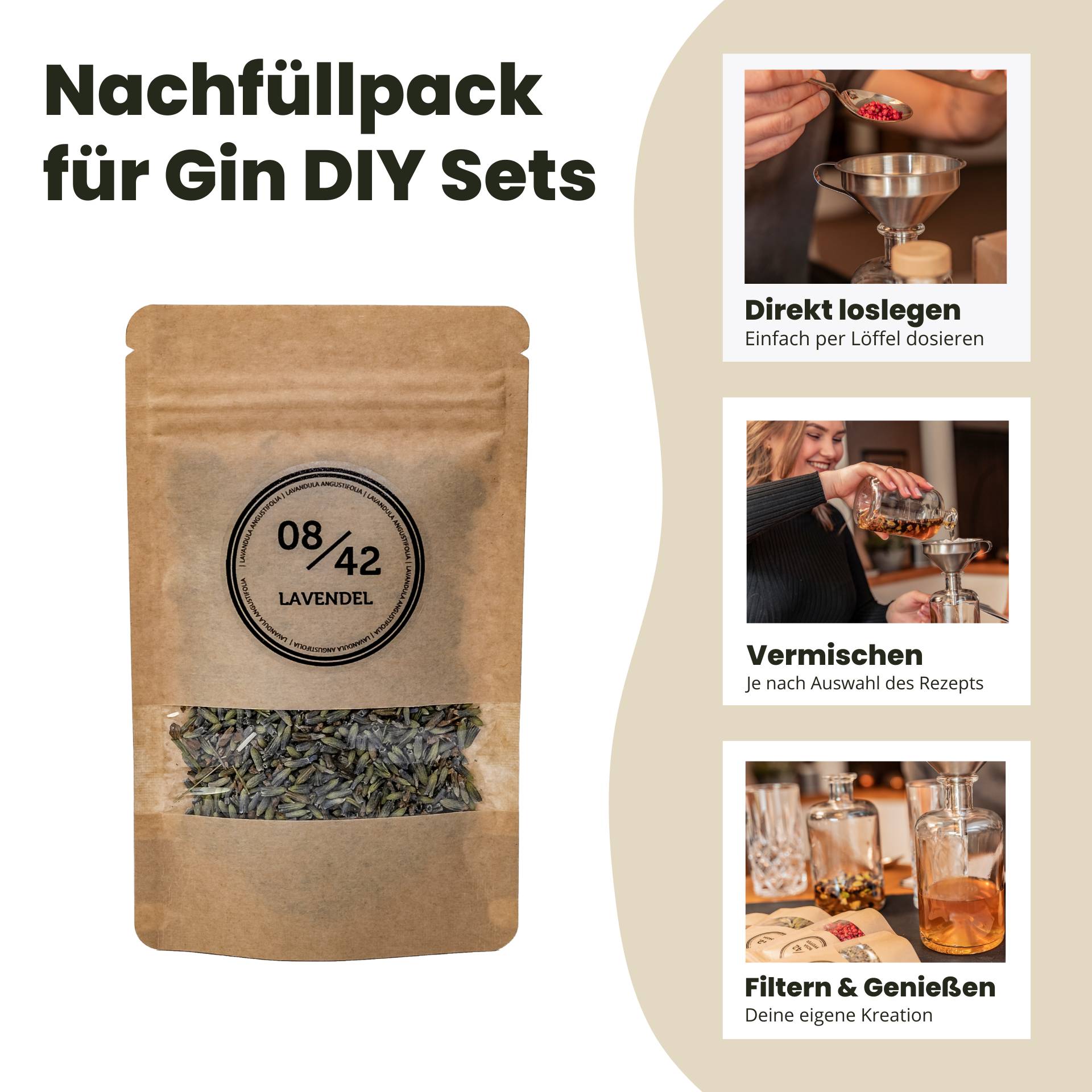 08/42 Confezione di ricarica alla lavanda da 5 g – Set botanico premium per il fai da te