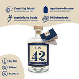 Gin 42 Premium Dry Gin 42 % Vol. 0,5 l