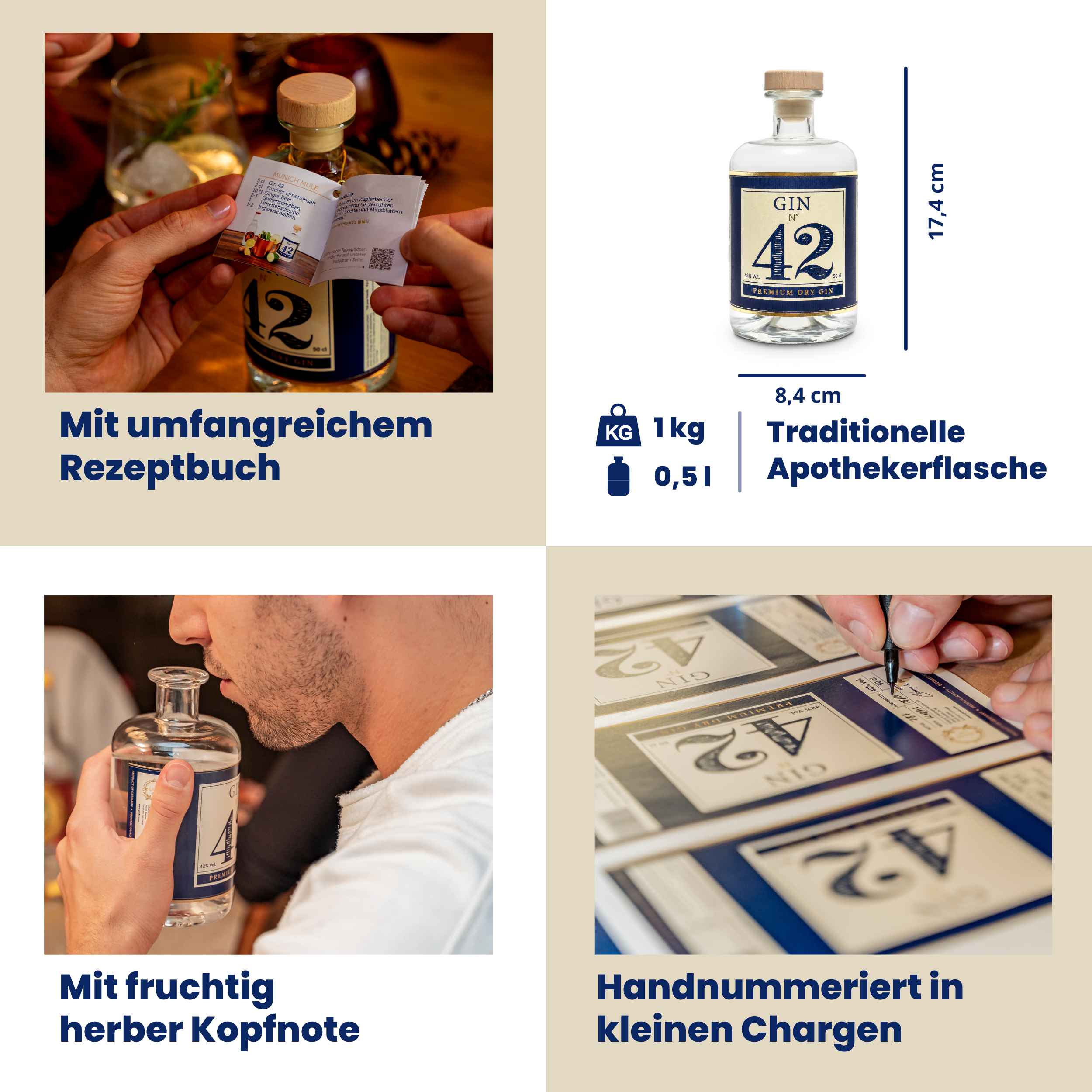 Gin 42 Premium Dry Gin 42 % Vol. 0,5 l