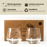 Verres à Gin Tonic - coffret cadeau de 2 avec dictons sur le gin (2 x 400 ml)
