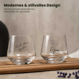 Verres à Gin Tonic - coffret cadeau de 2 avec dictons sur le gin (2 x 400 ml)