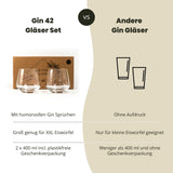 Verres à Gin Tonic - coffret cadeau de 2 avec dictons sur le gin (2 x 400 ml)