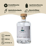 Bouteille de recharge Gin DIY set - 500 ml d'alcool neutre 37,5% vol.